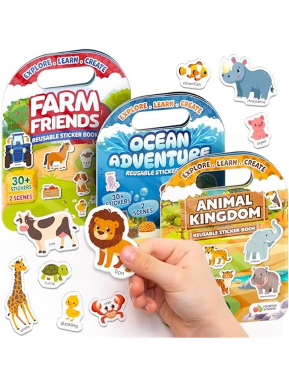 Reusable Sticker Books for Toddlers 2-4 Years - Airplane Toys for Toddler 1-3,